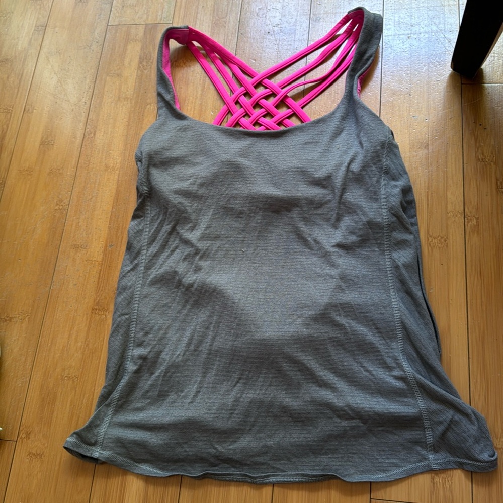 Lulu lemon pink/grey tank top